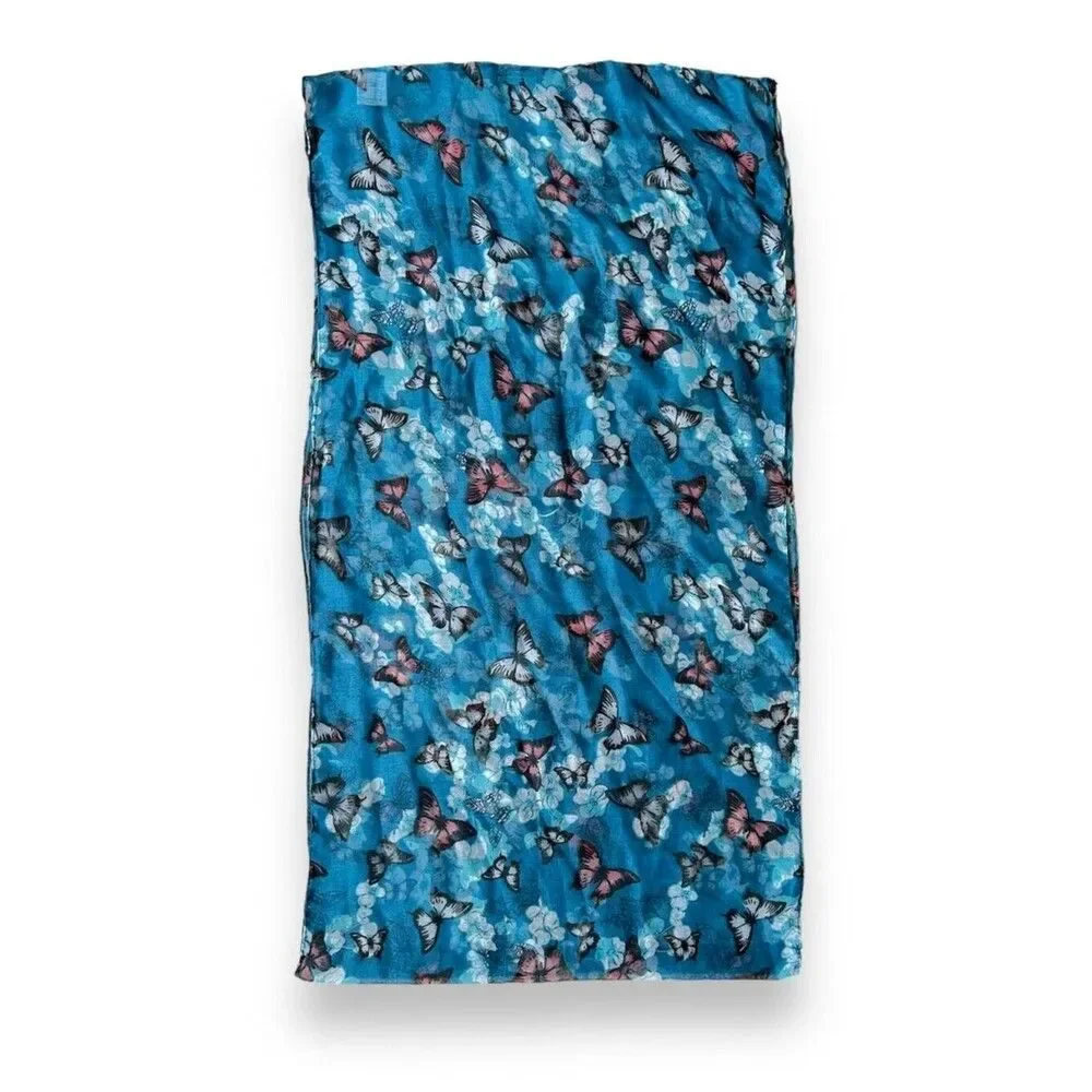 Butterfly Blue Snood Scarf 35